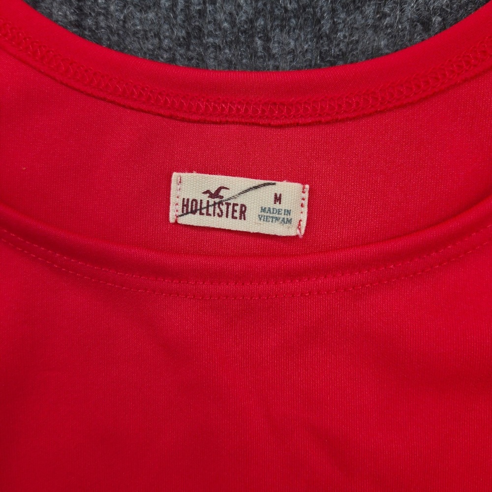 Hollister Dress Womens Med. Red Polyester Fit Flare Sleeveless Solid Mini Summer